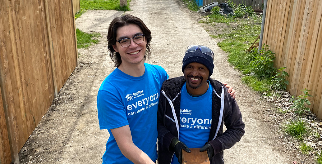 Noah volunteering with Habitat