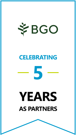 BGO Celebrating 5 Years As Partners Banner