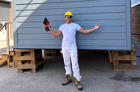 Ben building tiny home