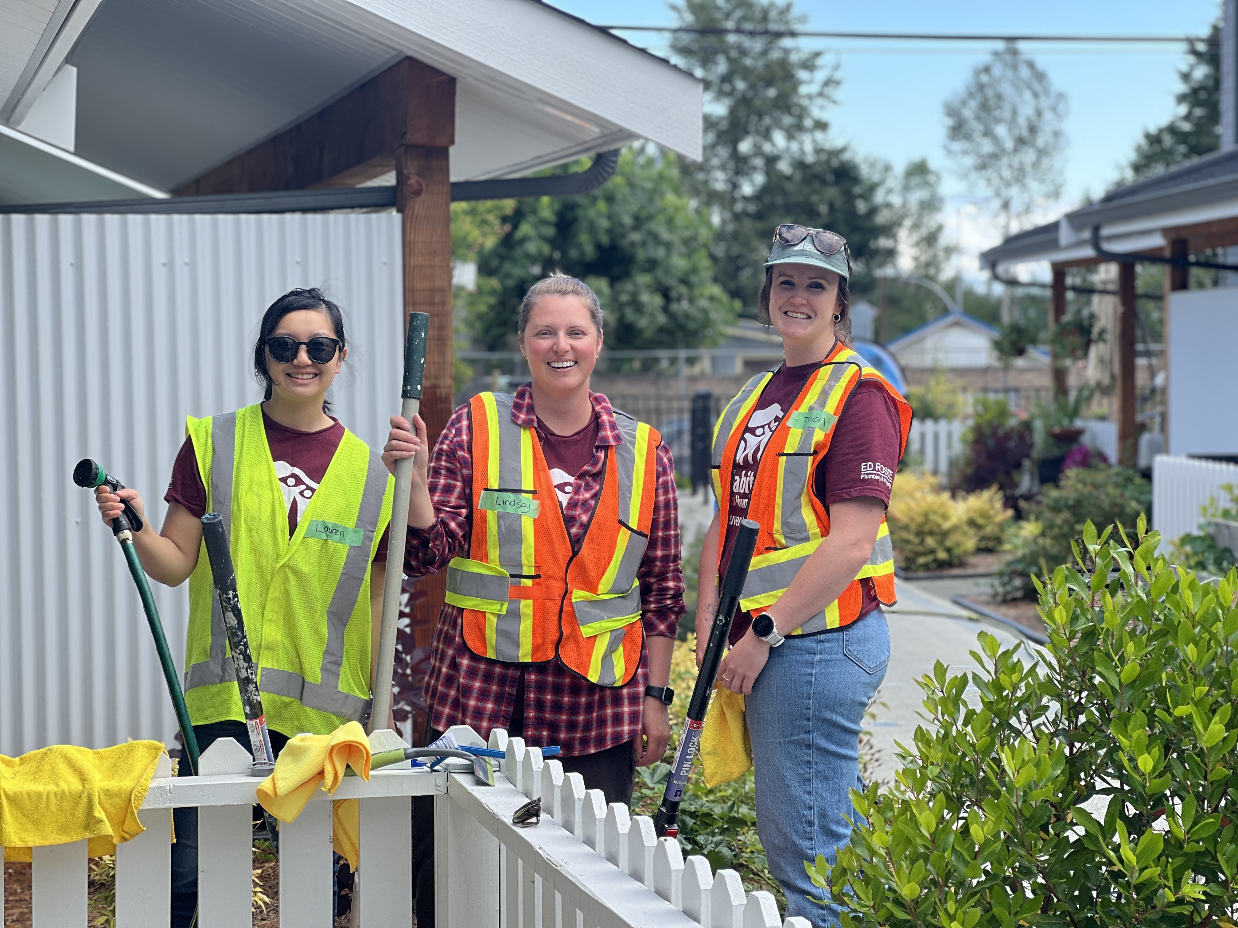 Volunteers at the site in Comox Valley
