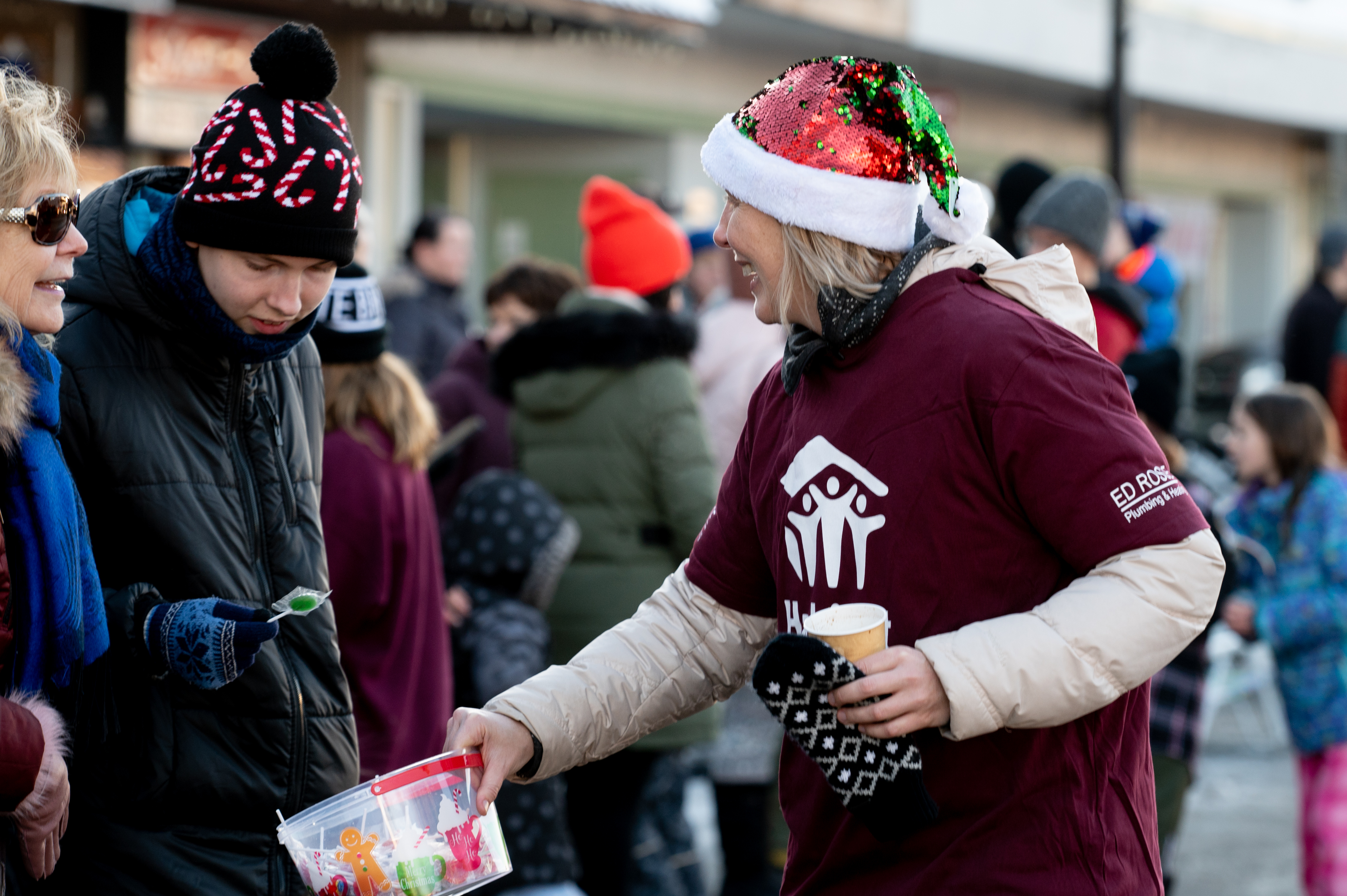 Handing out Candy